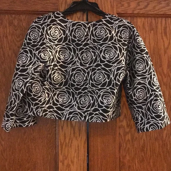 Natori Rose Jacquard Jacket Cropped 3/4 Sleeve M and L NWT - Picture 5 of 9